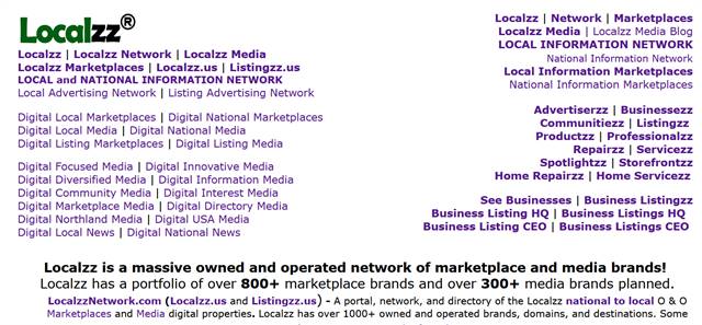Localzz is a massive owned and operated network and portfolio of media and marketplace brands!
